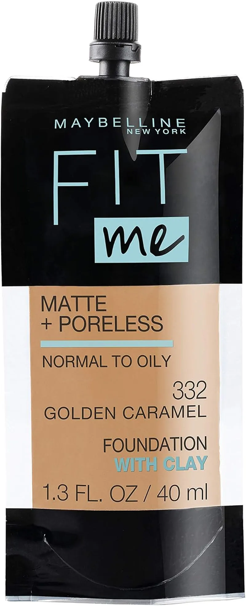 Fit Me Matte   Poreless Liquid Oil-Free Foundation Makeup, Warm Nude, 1 Count (Packaging May Vary)