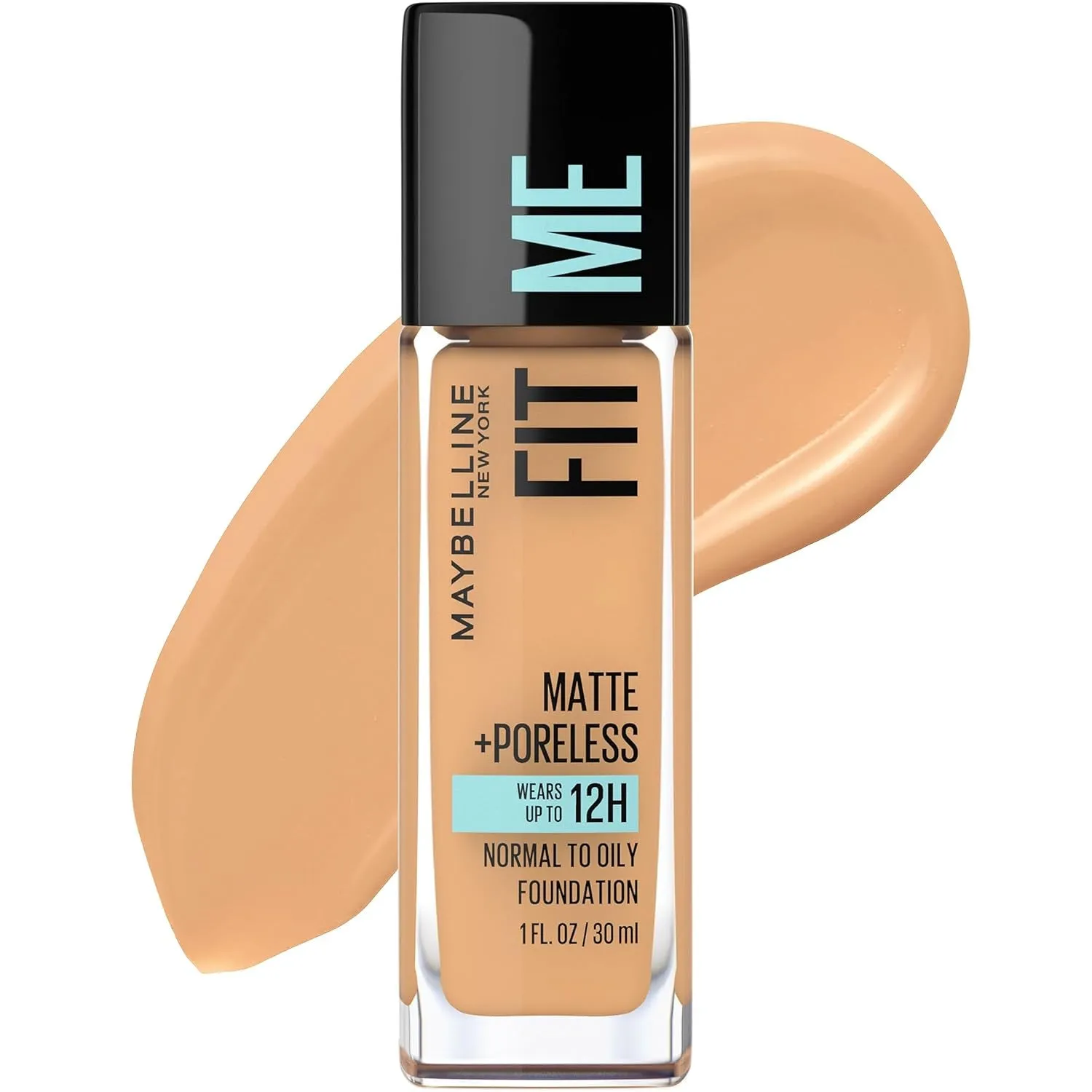 Fit Me Matte   Poreless Liquid Oil-Free Foundation Makeup, Warm Nude, 1 Count (Packaging May Vary)