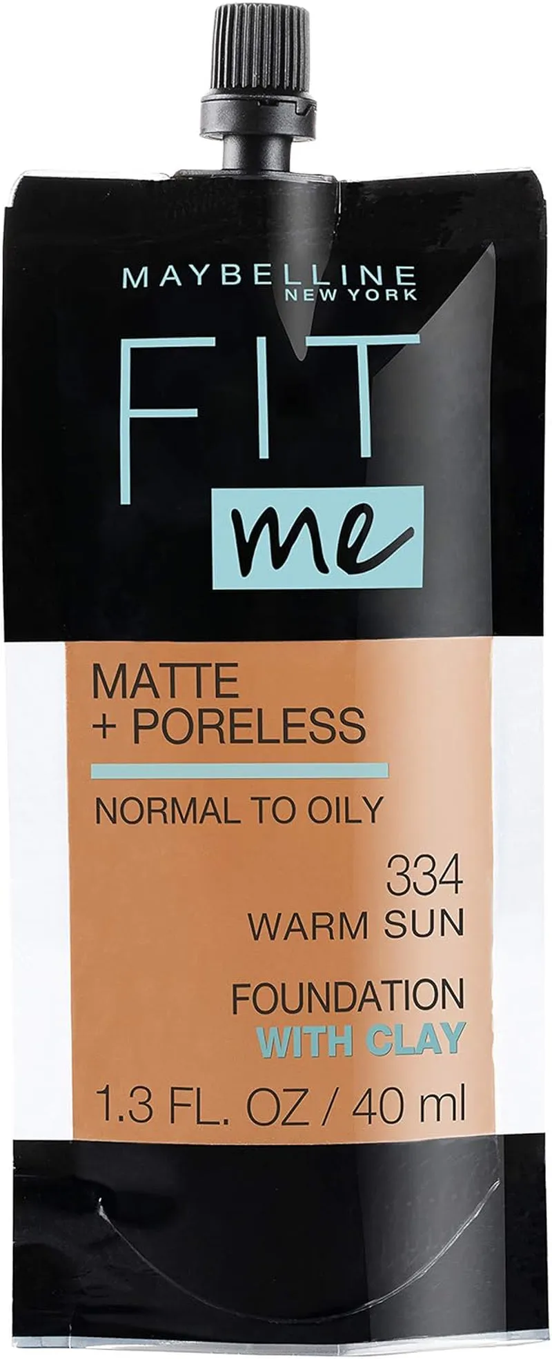 Fit Me Matte   Poreless Liquid Oil-Free Foundation Makeup, Warm Nude, 1 Count (Packaging May Vary)