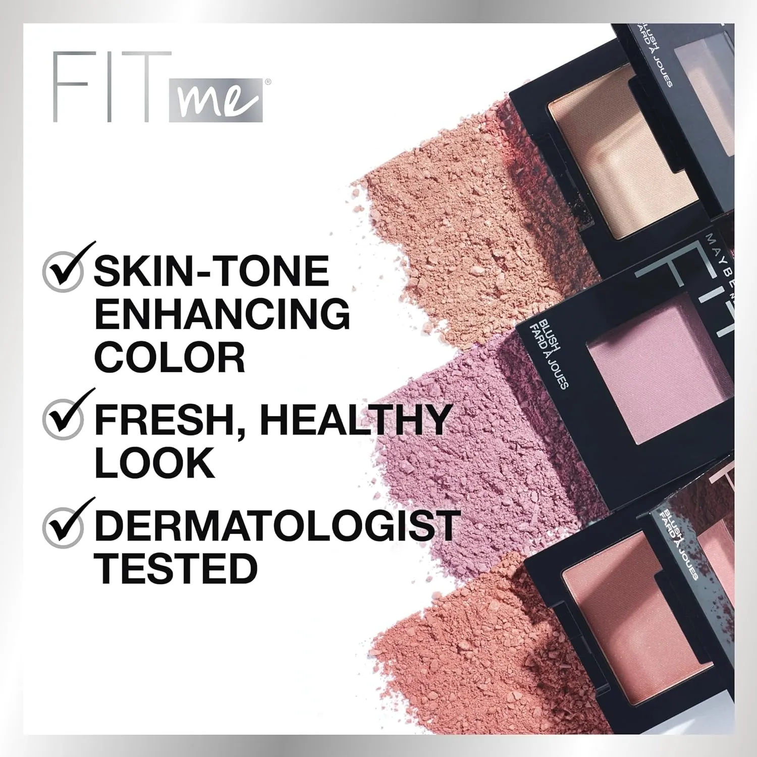 Fit Me Powder Blush, Lightweight, Smooth, Blendable, Long-Lasting All-Day Face Enhancing Makeup Color, Mauve, 1 Count