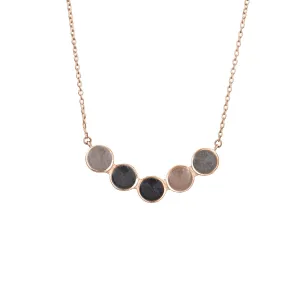 Five Setting Chevron Cremation Necklace in 14K Rose Gold