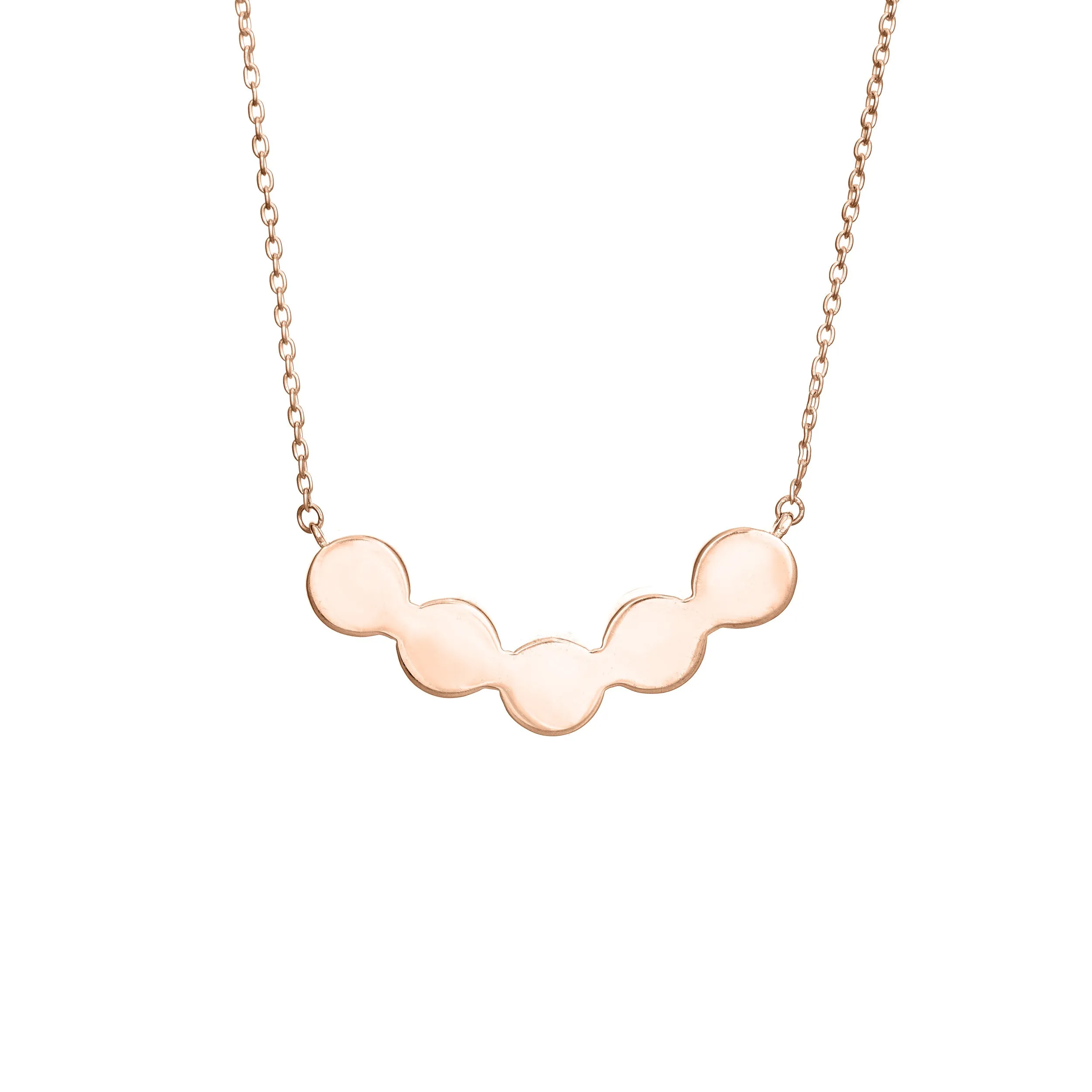 Five Setting Chevron Cremation Necklace in 14K Rose Gold