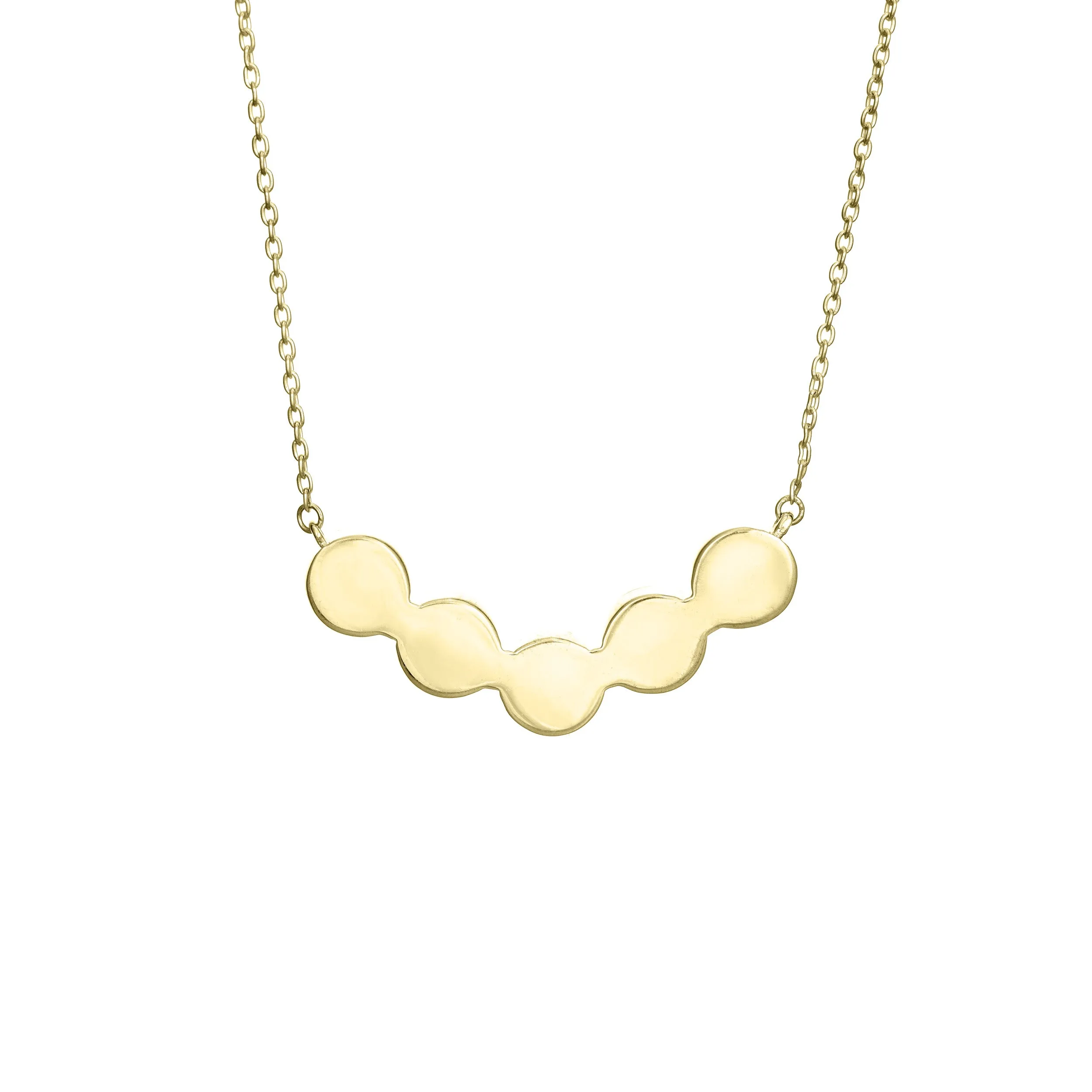 Five Setting Chevron Cremation Necklace in 14K Yellow Gold