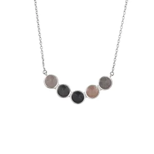 Five Setting Chevron Cremation Necklace in Sterling Silver
