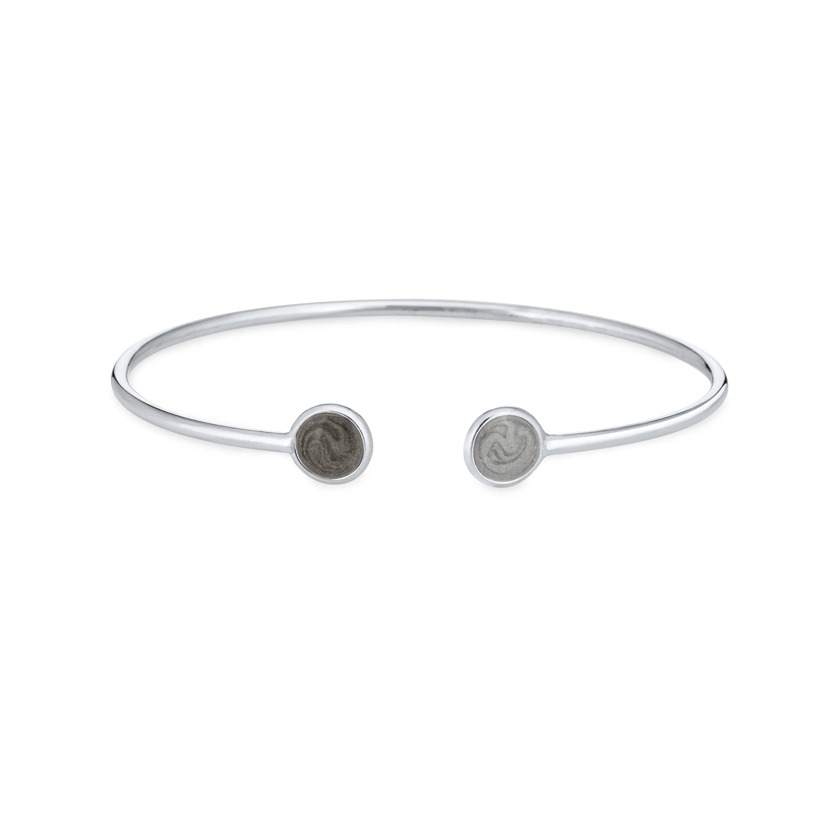 Flex Tube Cuff Cremation Bracelet in Rhodium Plated Sterling Silver