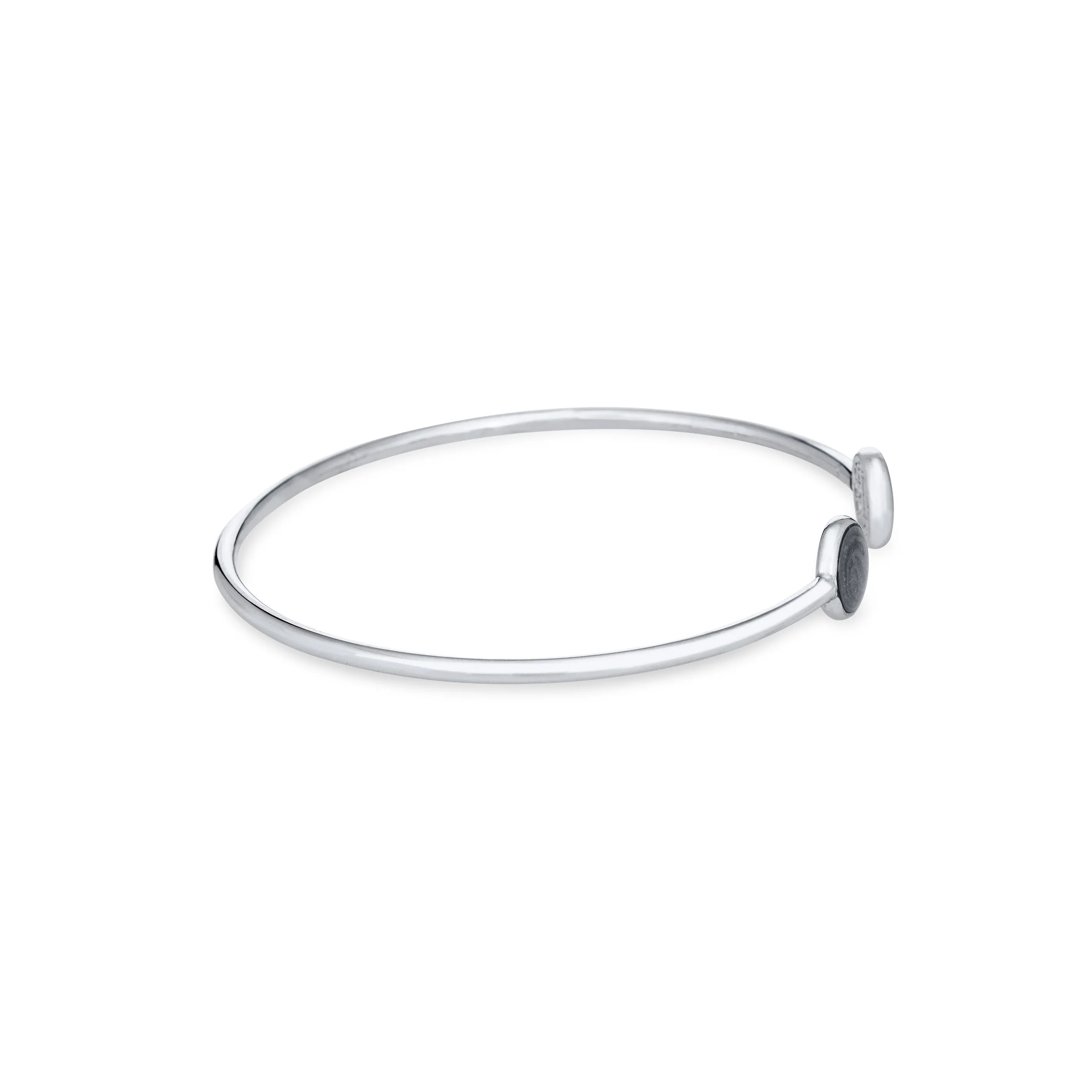 Flex Tube Cuff Cremation Bracelet in Rhodium Plated Sterling Silver