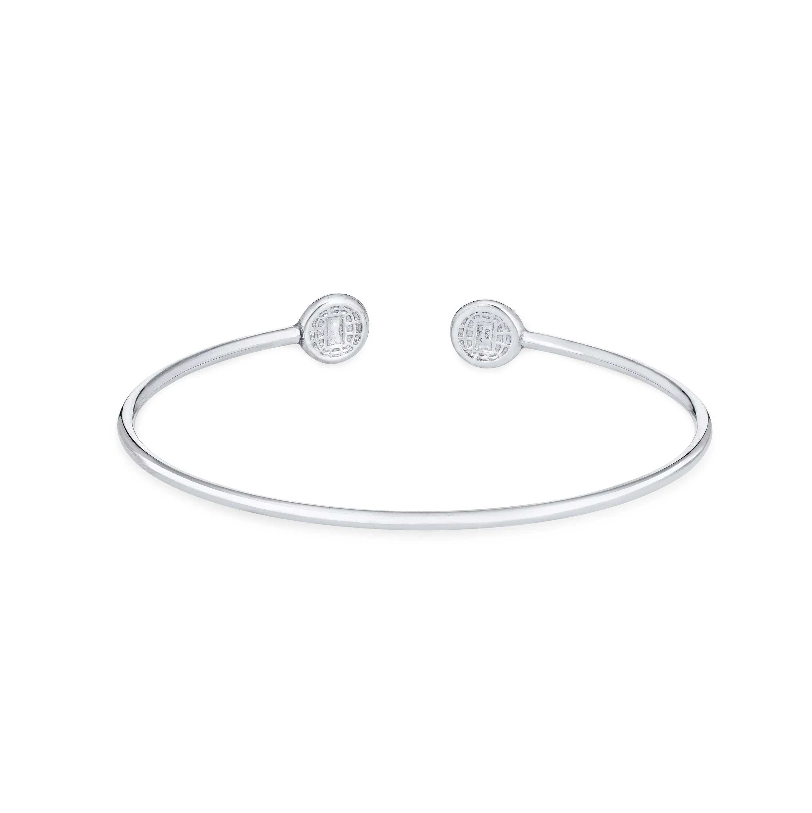 Flex Tube Cuff Cremation Bracelet in Rhodium Plated Sterling Silver