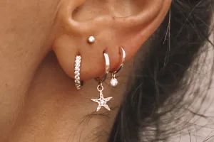 Floating Diamond Huggies ~ Brilliant Cut
