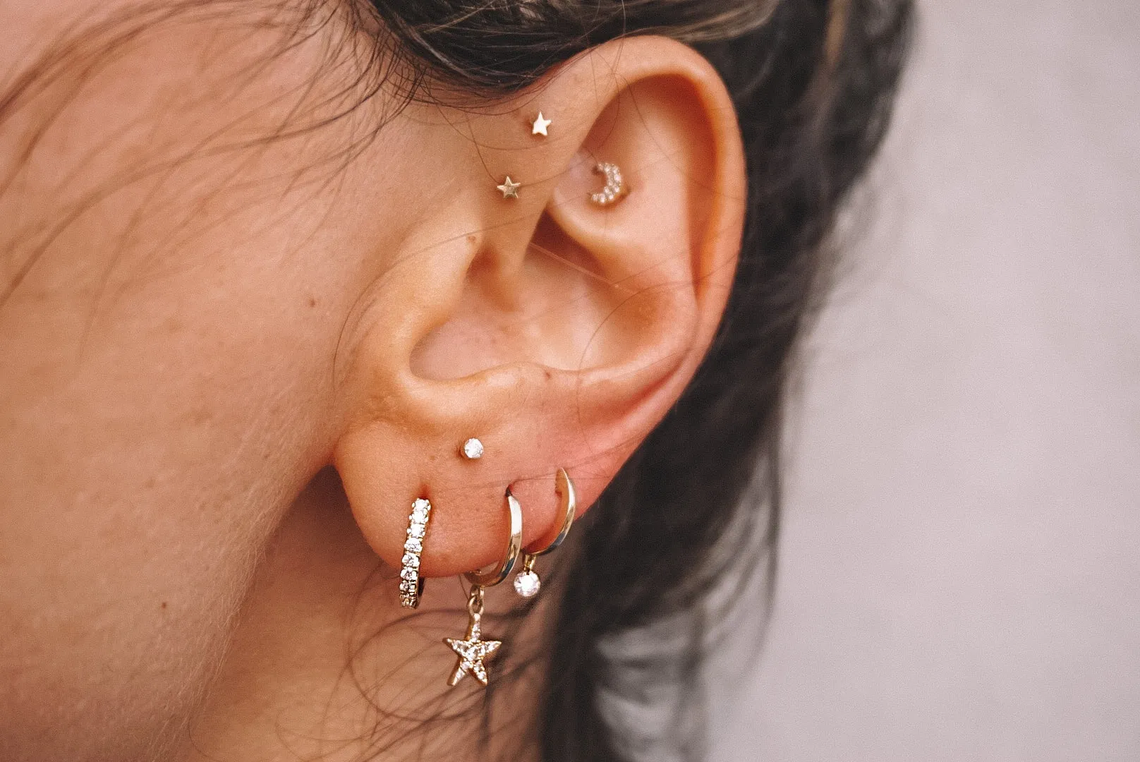 Floating Diamond Huggies ~ Brilliant Cut
