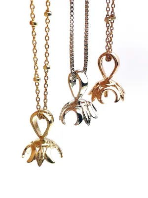 Flower Pearl Pendant Setting - 14K Yellow Gold, Rose Gold, White Gold - Setting only. No pearl included. TP135.