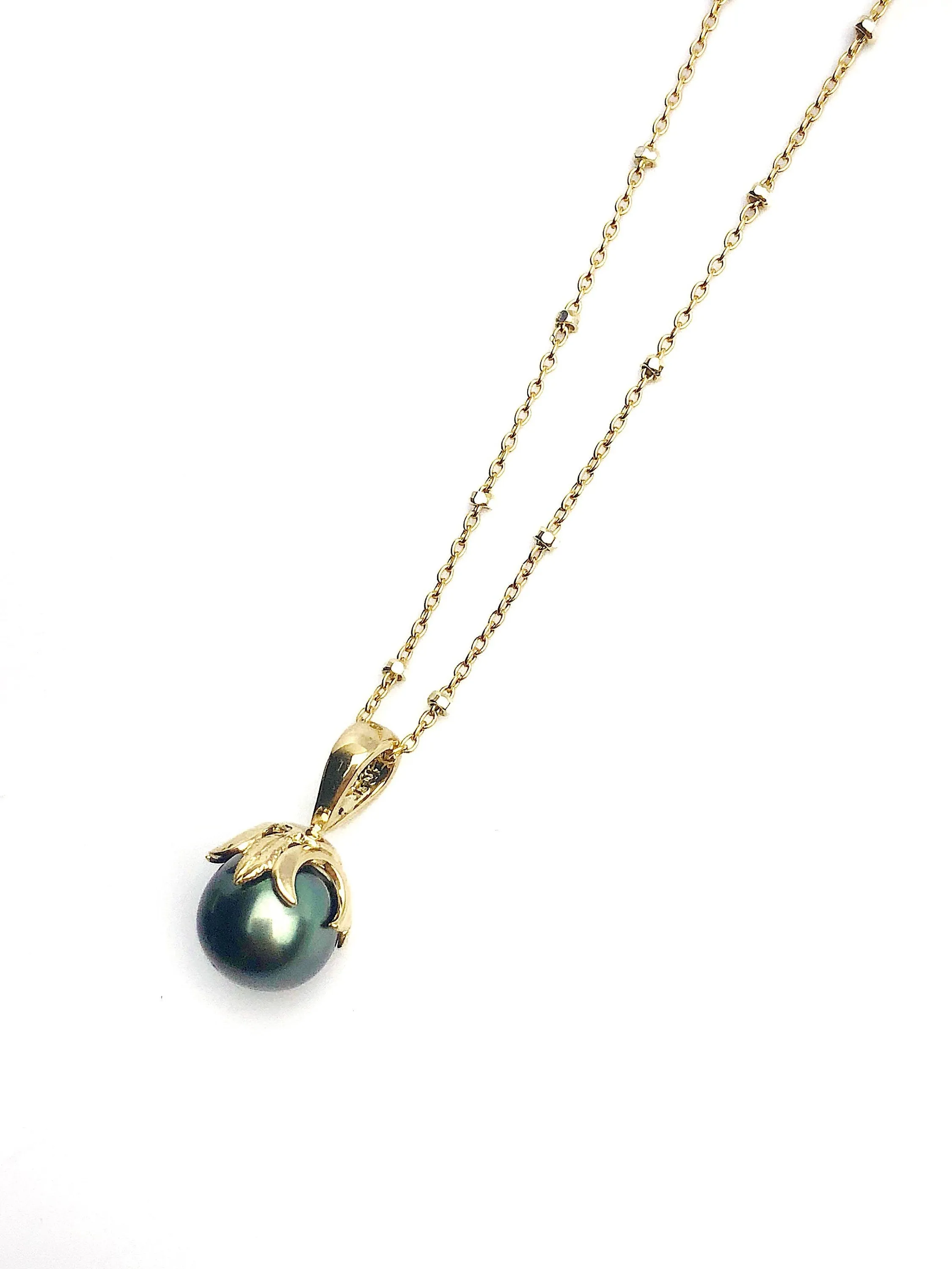 Flower Pearl Pendant Setting - 14K Yellow Gold, Rose Gold, White Gold - Setting only. No pearl included. TP135.