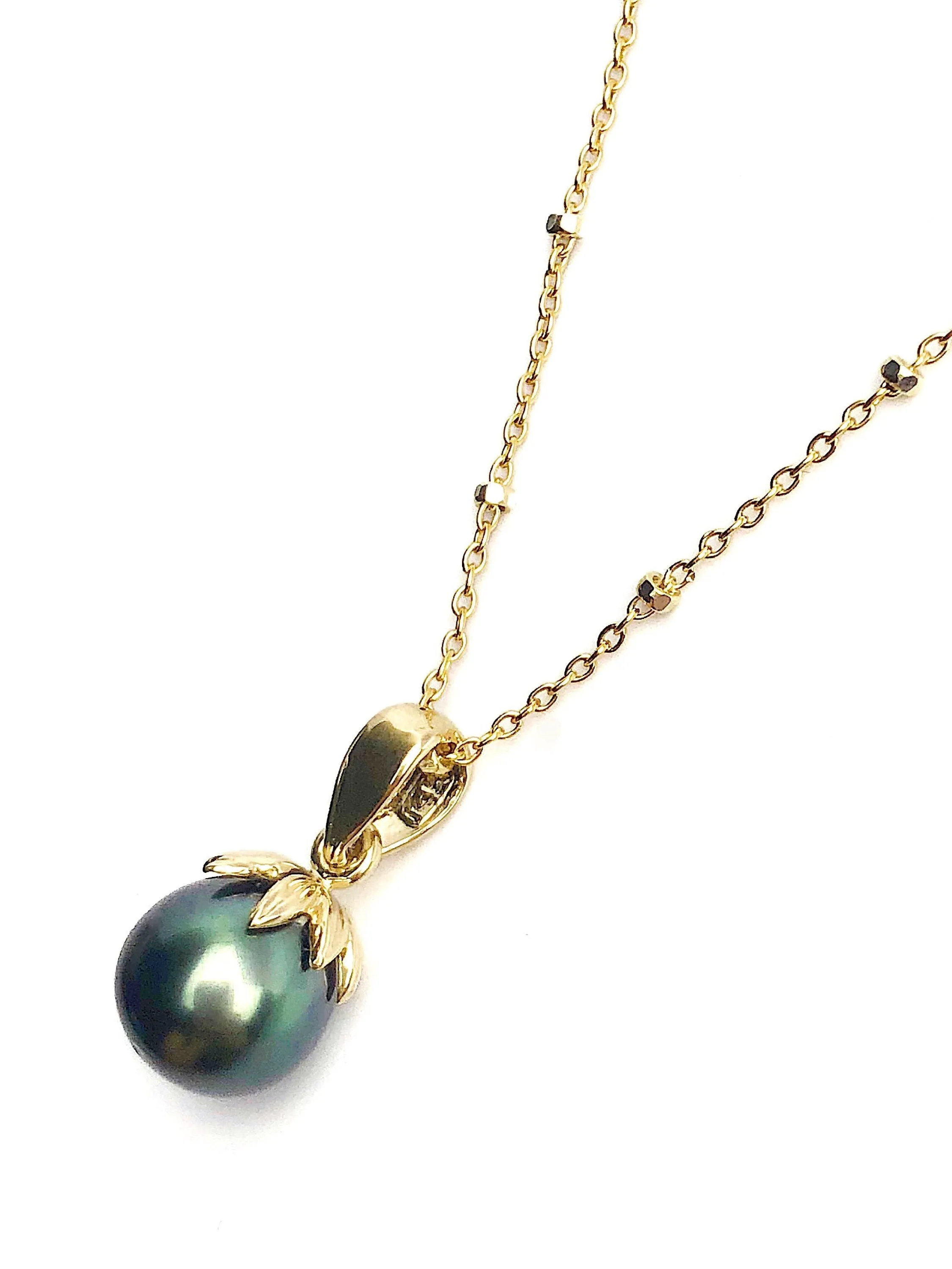 Flower Pearl Pendant Setting - 14K Yellow Gold, Rose Gold, White Gold - Setting only. No pearl included. TP17.