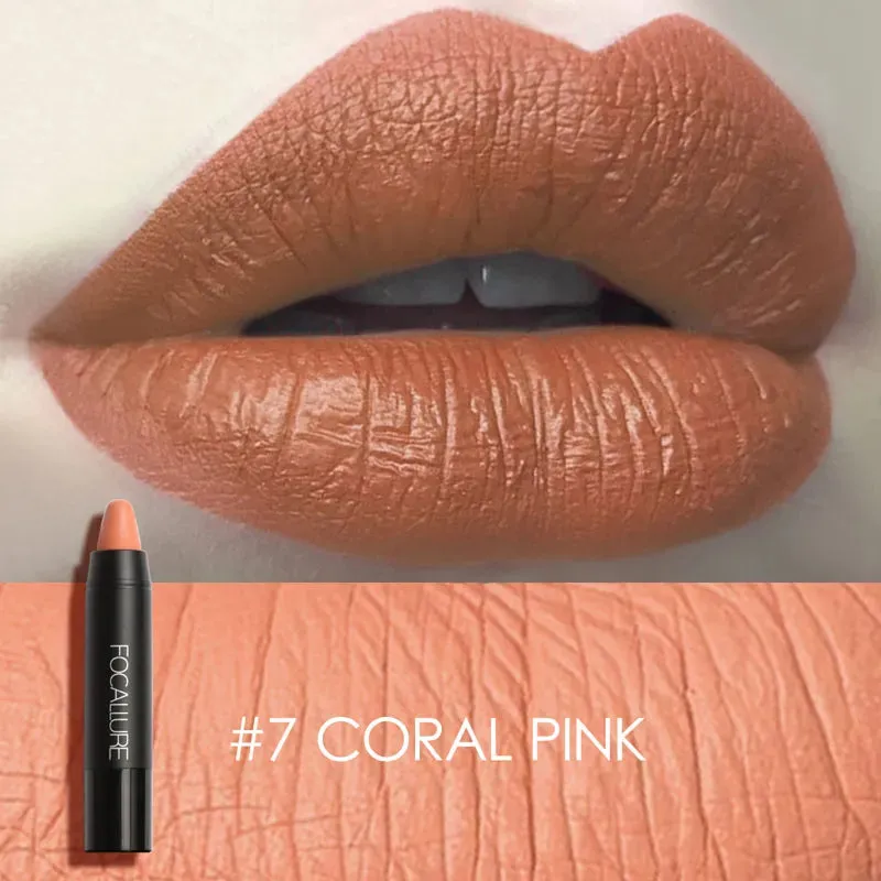 FOCALLURE 31-Color Matte Lipstick Pencil, Long-Lasting & Waterproof