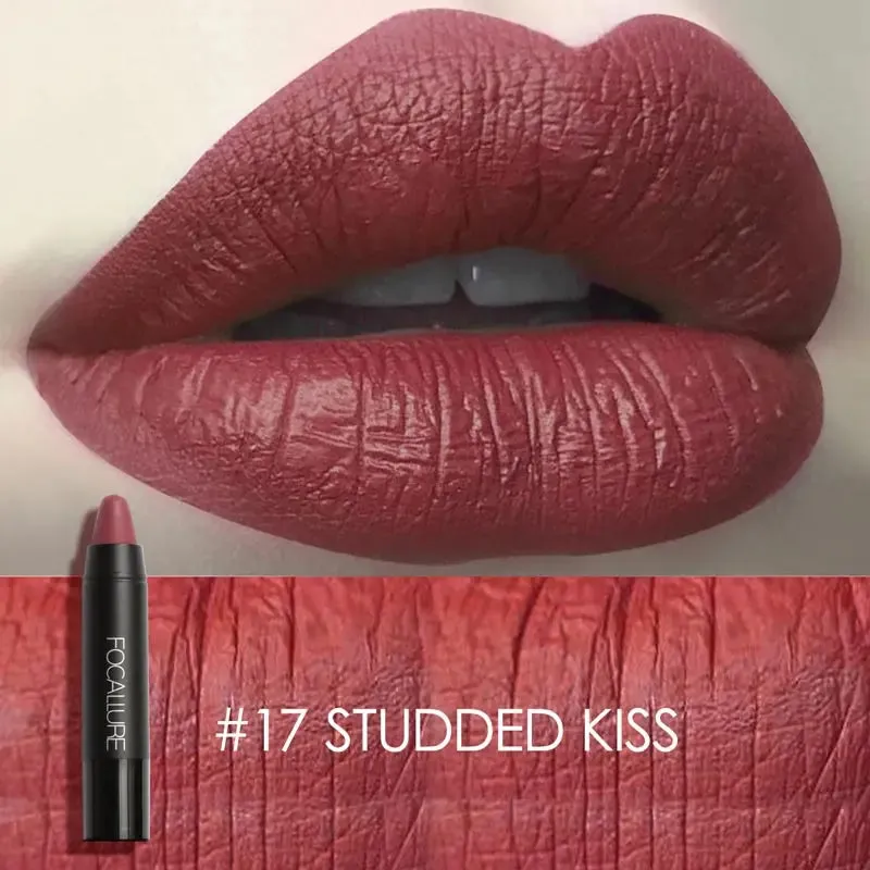 FOCALLURE 31-Color Matte Lipstick Pencil, Long-Lasting & Waterproof