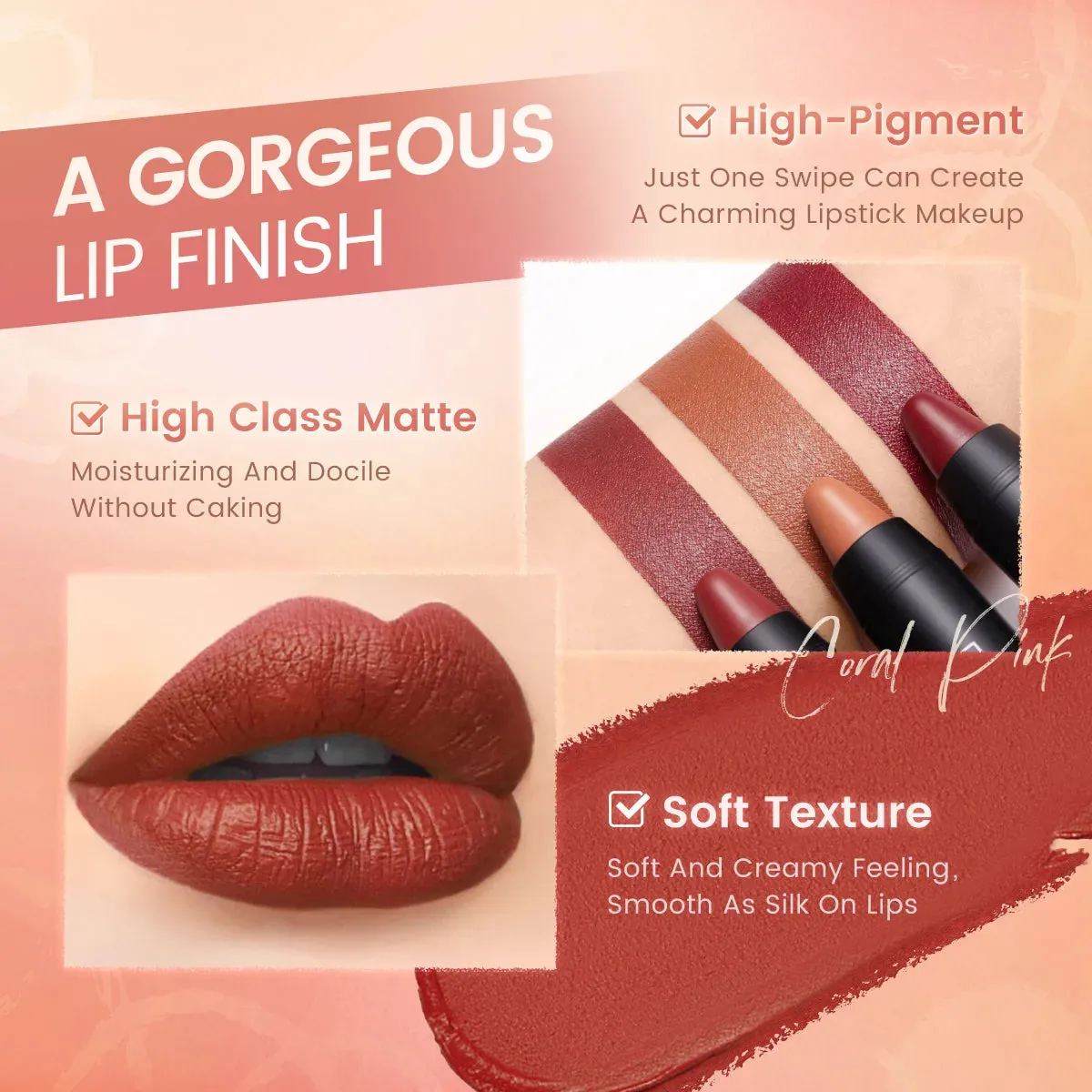 FOCALLURE 31-Color Matte Lipstick Pencil, Long-Lasting & Waterproof