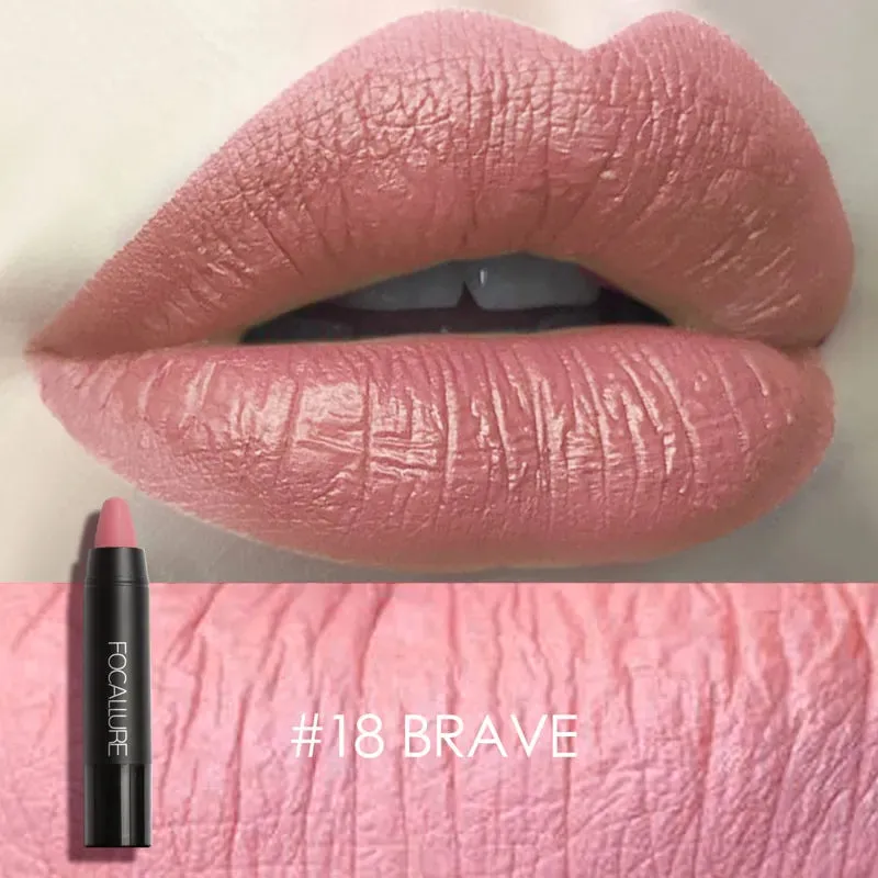 FOCALLURE 31-Color Matte Lipstick Pencil, Long-Lasting & Waterproof