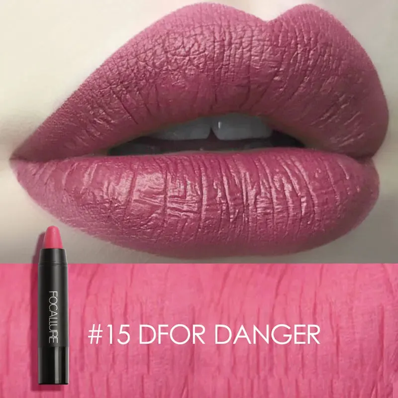FOCALLURE 31-Color Matte Lipstick Pencil, Long-Lasting & Waterproof