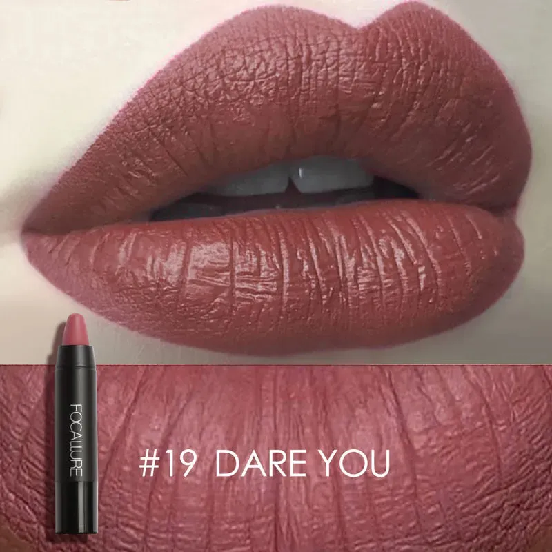 FOCALLURE 31-Color Matte Lipstick Pencil, Long-Lasting & Waterproof