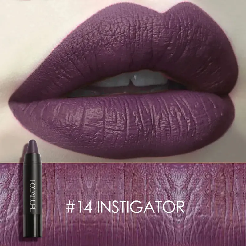 FOCALLURE 31-Color Matte Lipstick Pencil, Long-Lasting & Waterproof