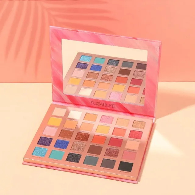 Focallure Glitter Eye Shadow 18 Colors Pigment Palette Waterproof Shimmer Make Up