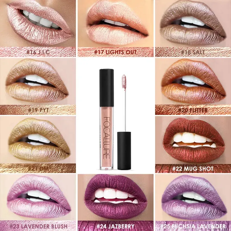 FOCALLURE Pearlescent Lip Gloss, Long-Lasting & Non-Stick