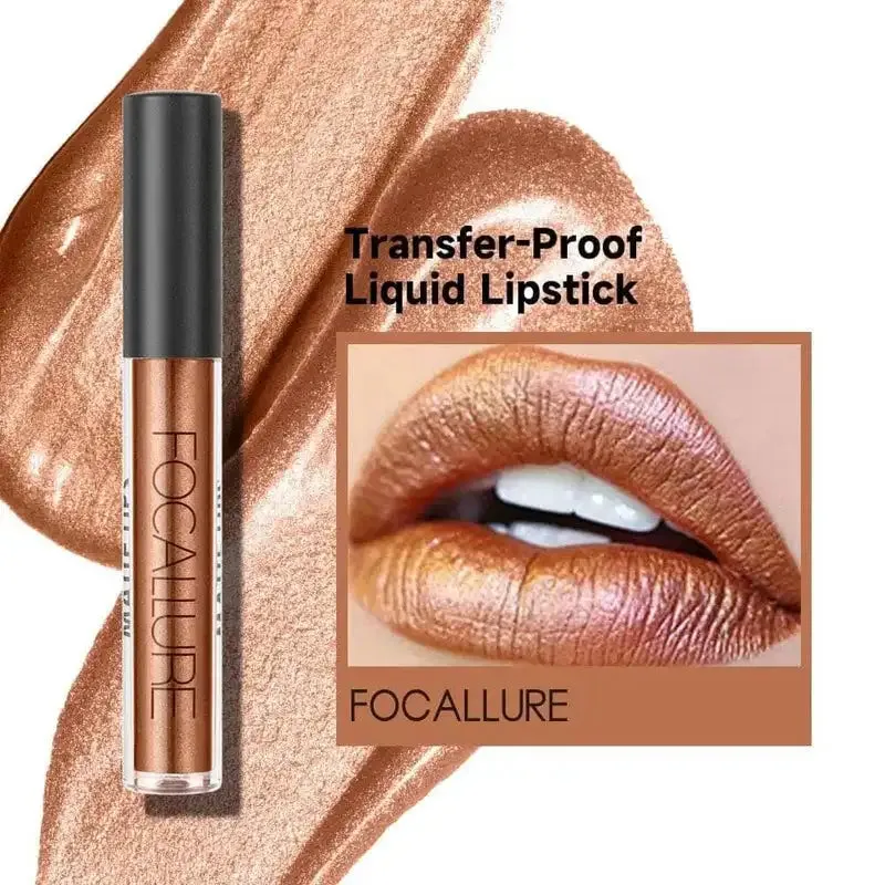 FOCALLURE Pearlescent Lip Gloss, Long-Lasting & Non-Stick