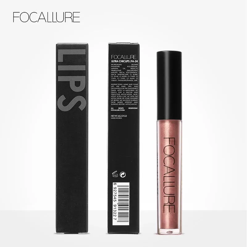FOCALLURE Pearlescent Lip Gloss, Long-Lasting & Non-Stick