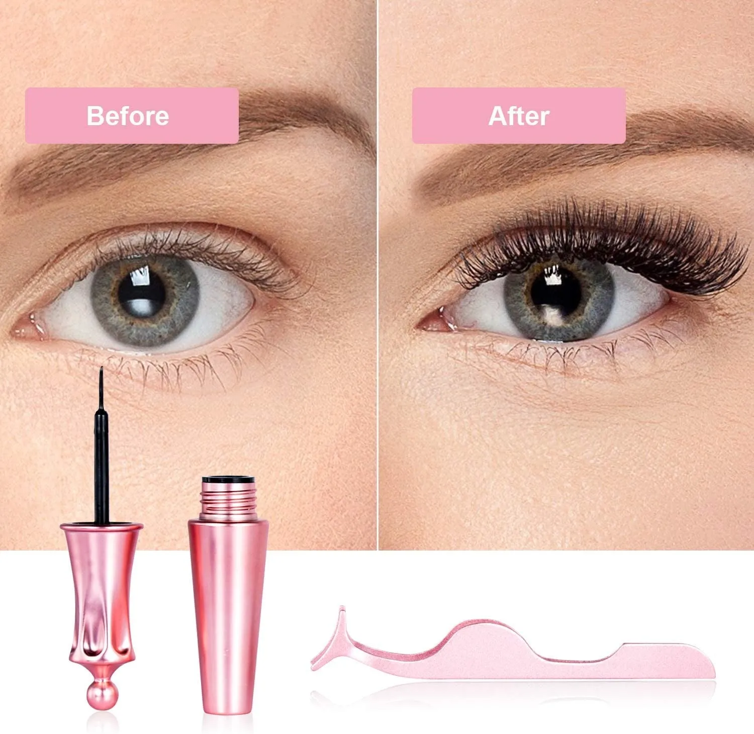 Fofosbeauty [5 Pairs] 3D Magnetic Eyelashes and Eyeliner Kit
