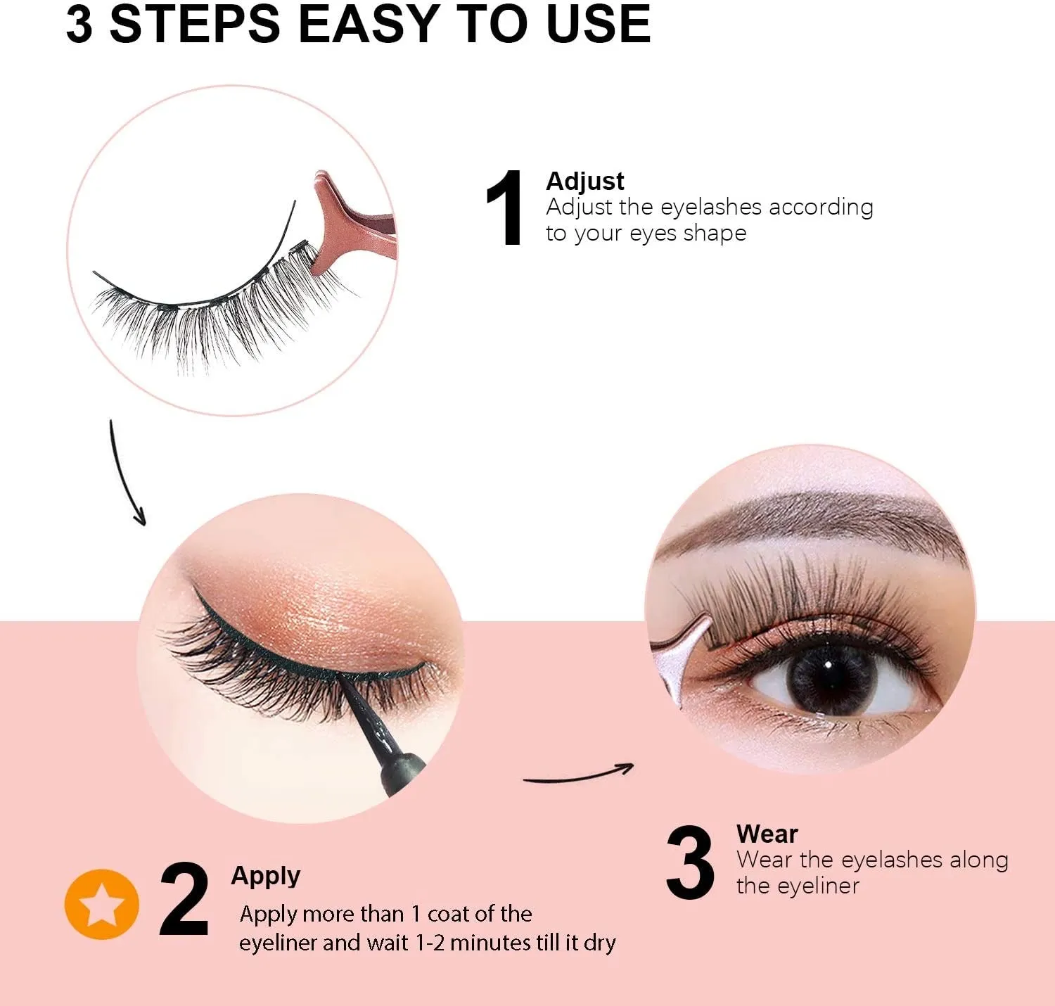 Fofosbeauty [5 Pairs] 3D Magnetic Eyelashes and Eyeliner Kit