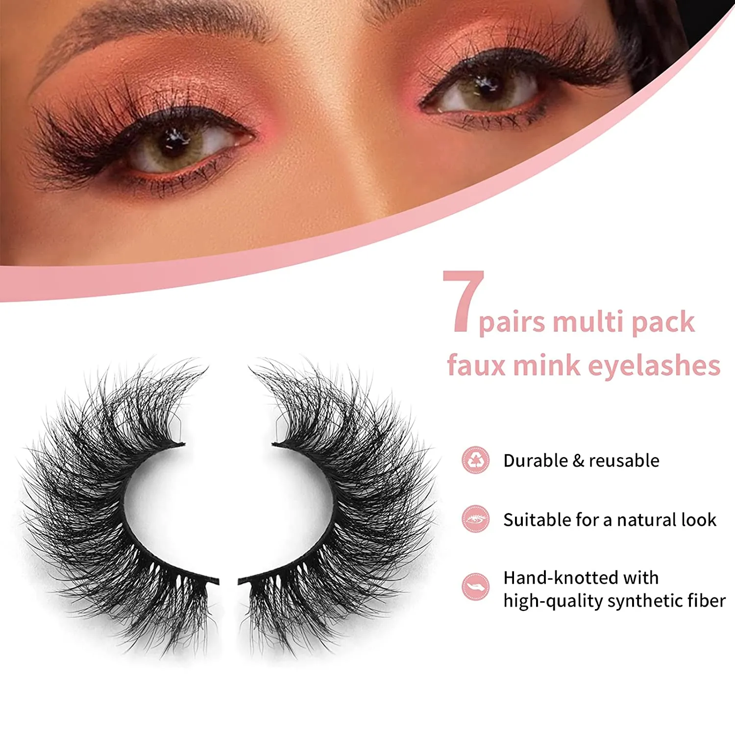 Fofosbeauty Super Fluffy Faux Mink Eyelashes Dramatic Long 【7 Pairs】