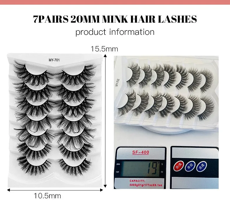 Fofosbeauty Super Fluffy Faux Mink Eyelashes Dramatic Long 【7 Pairs】