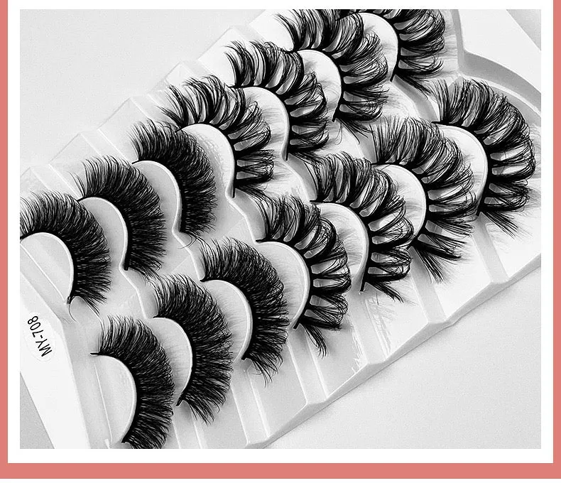 Fofosbeauty Super Fluffy Faux Mink Eyelashes Dramatic Long 【7 Pairs】