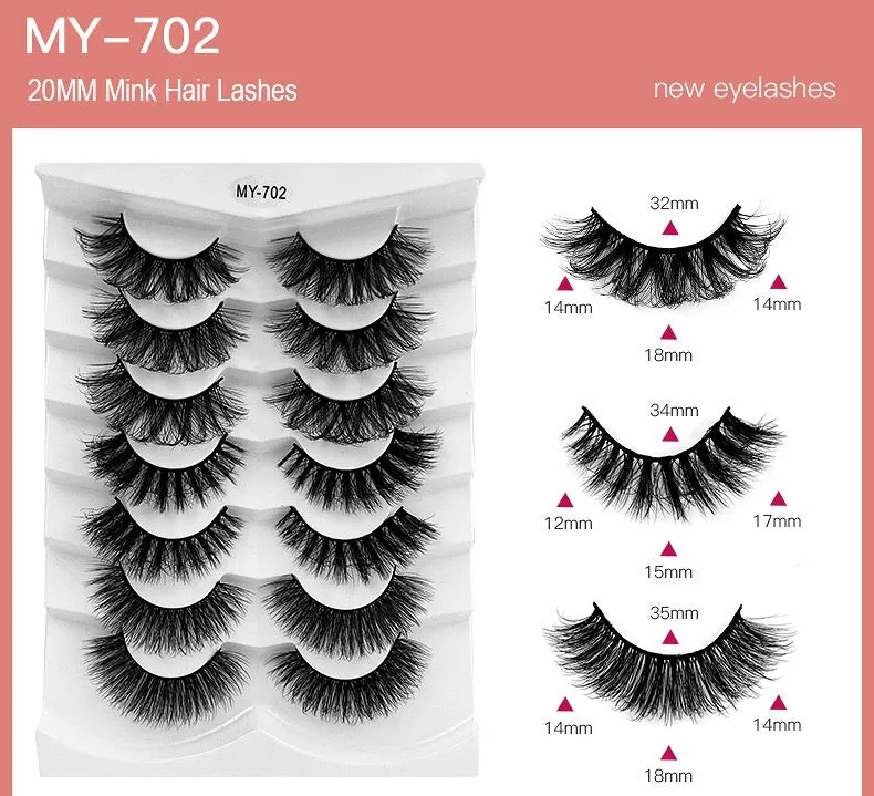 Fofosbeauty Super Fluffy Faux Mink Eyelashes Dramatic Long 【7 Pairs】