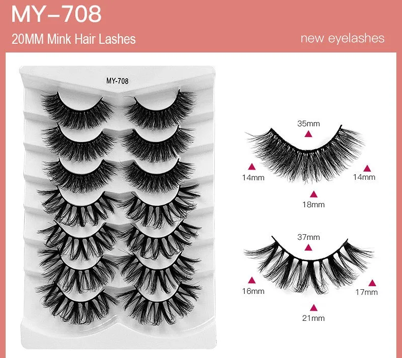 Fofosbeauty Super Fluffy Faux Mink Eyelashes Dramatic Long 【7 Pairs】