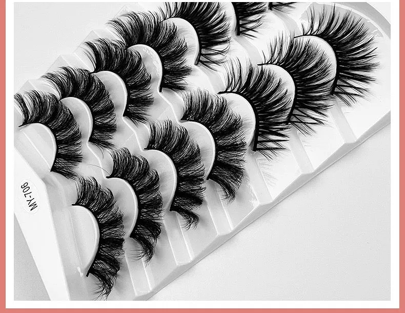 Fofosbeauty Super Fluffy Faux Mink Eyelashes Dramatic Long 【7 Pairs】