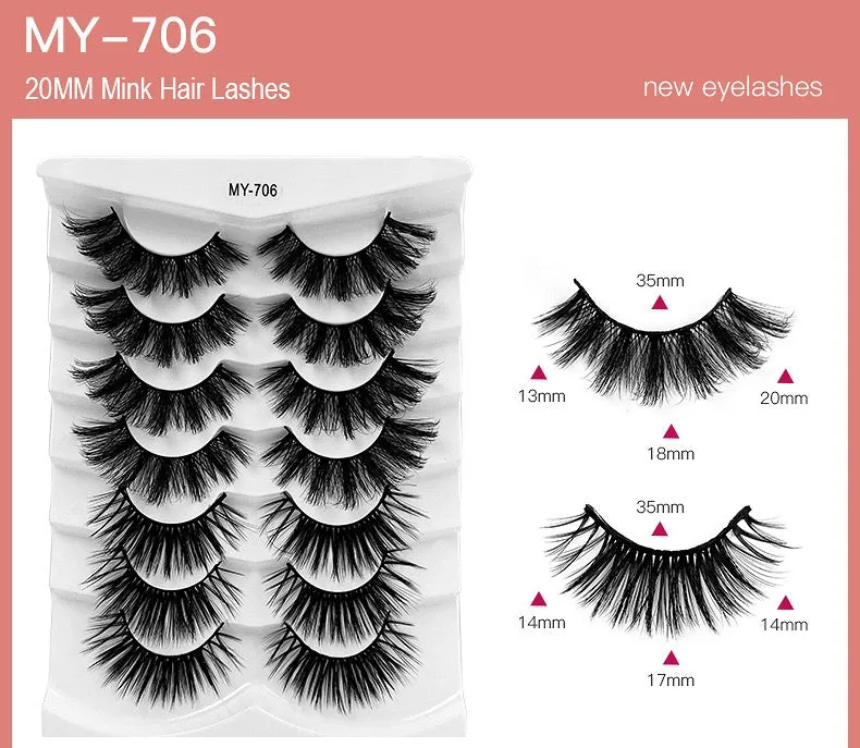 Fofosbeauty Super Fluffy Faux Mink Eyelashes Dramatic Long 【7 Pairs】