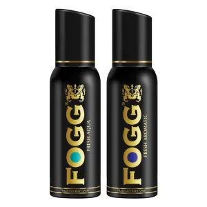 Fogg Black Collection Aqua, Aromatic Pack of 2 Deodorants For Men