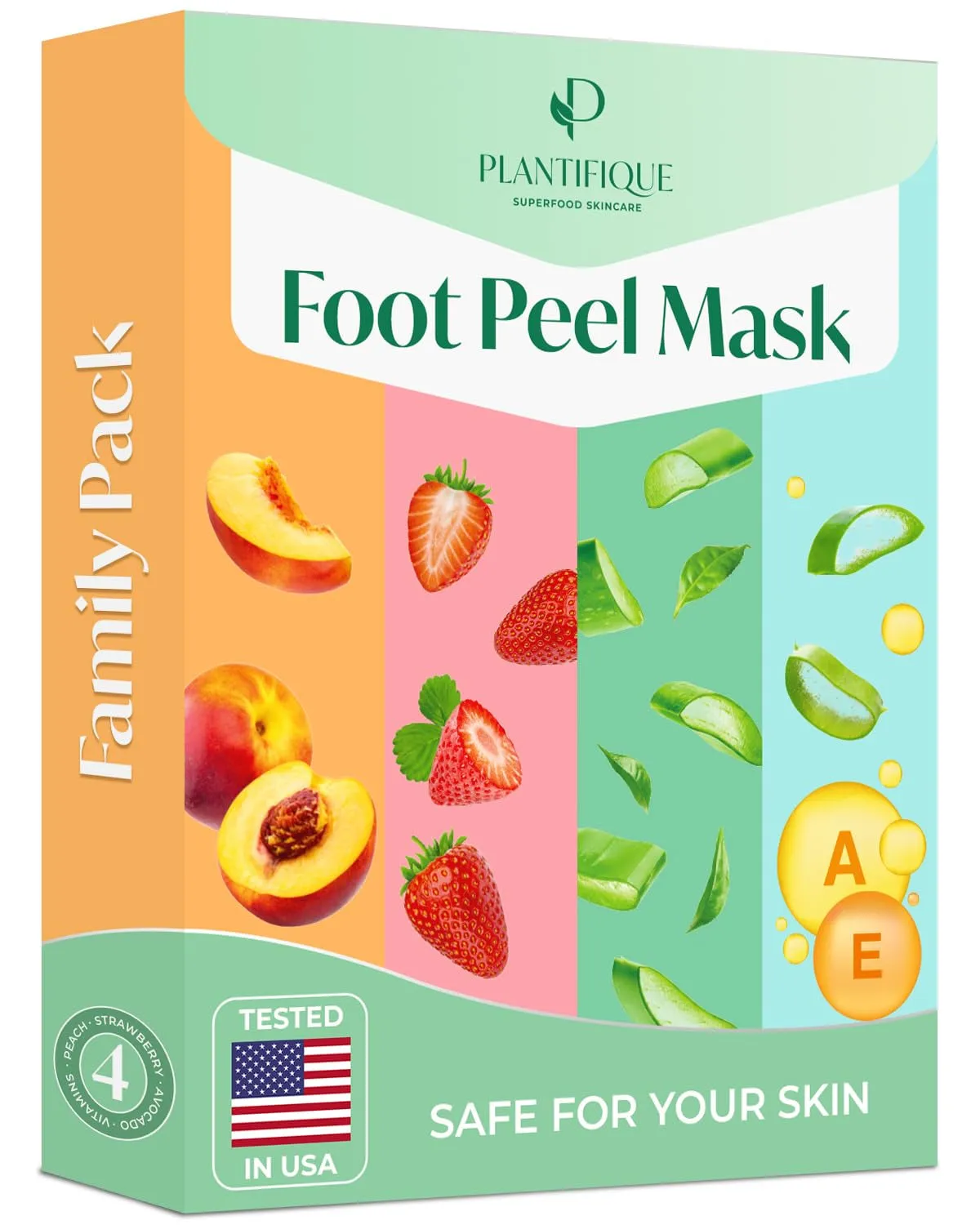 Foot Peeling Mask 2 Pack | Dermatologically Tested Repairs Heels & Removes Dry Dead Skin for Baby Soft Feet | Exfoliating Foot Peel Mask for Dry Cracked Feet | Strawberry