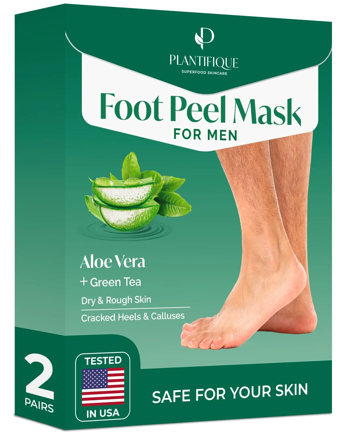 Foot Peeling Mask 2 Pack | Dermatologically Tested Repairs Heels & Removes Dry Dead Skin for Baby Soft Feet | Exfoliating Foot Peel Mask for Dry Cracked Feet | Strawberry