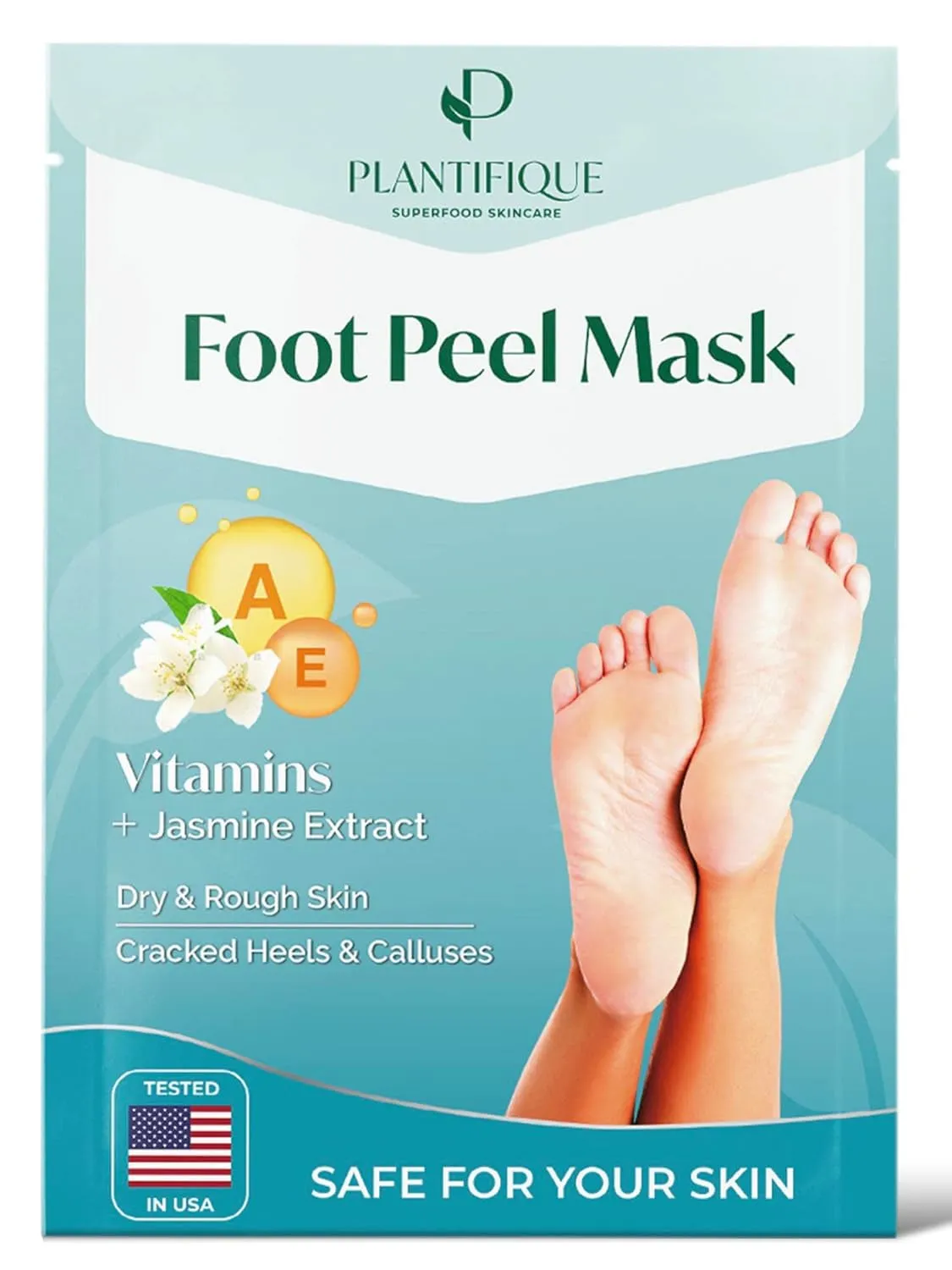 Foot Peeling Mask 2 Pack | Dermatologically Tested Repairs Heels & Removes Dry Dead Skin for Baby Soft Feet | Exfoliating Foot Peel Mask for Dry Cracked Feet | Strawberry