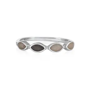 Four Setting Cremation Ring in 14K White Gold