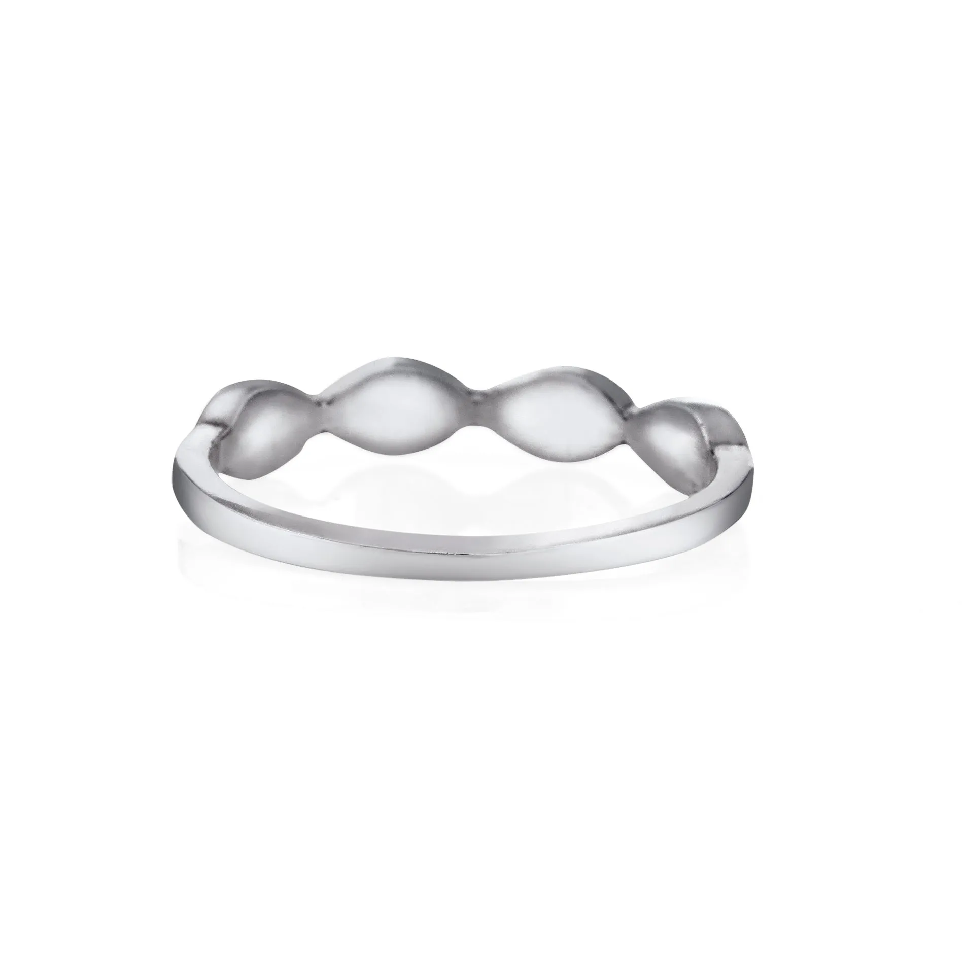 Four Setting Cremation Ring in 14K White Gold