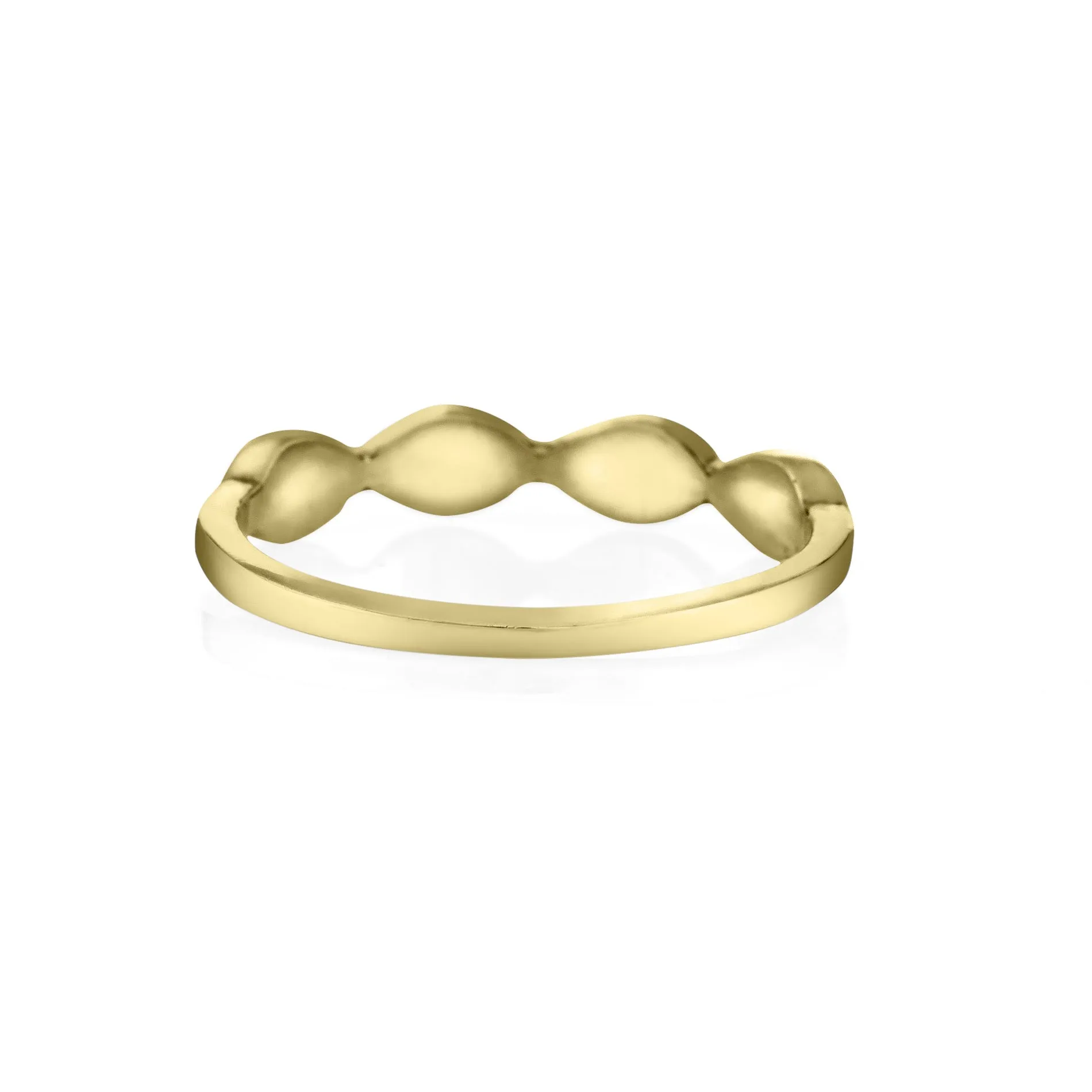 Four Setting Cremation Ring in 14K Yellow Gold