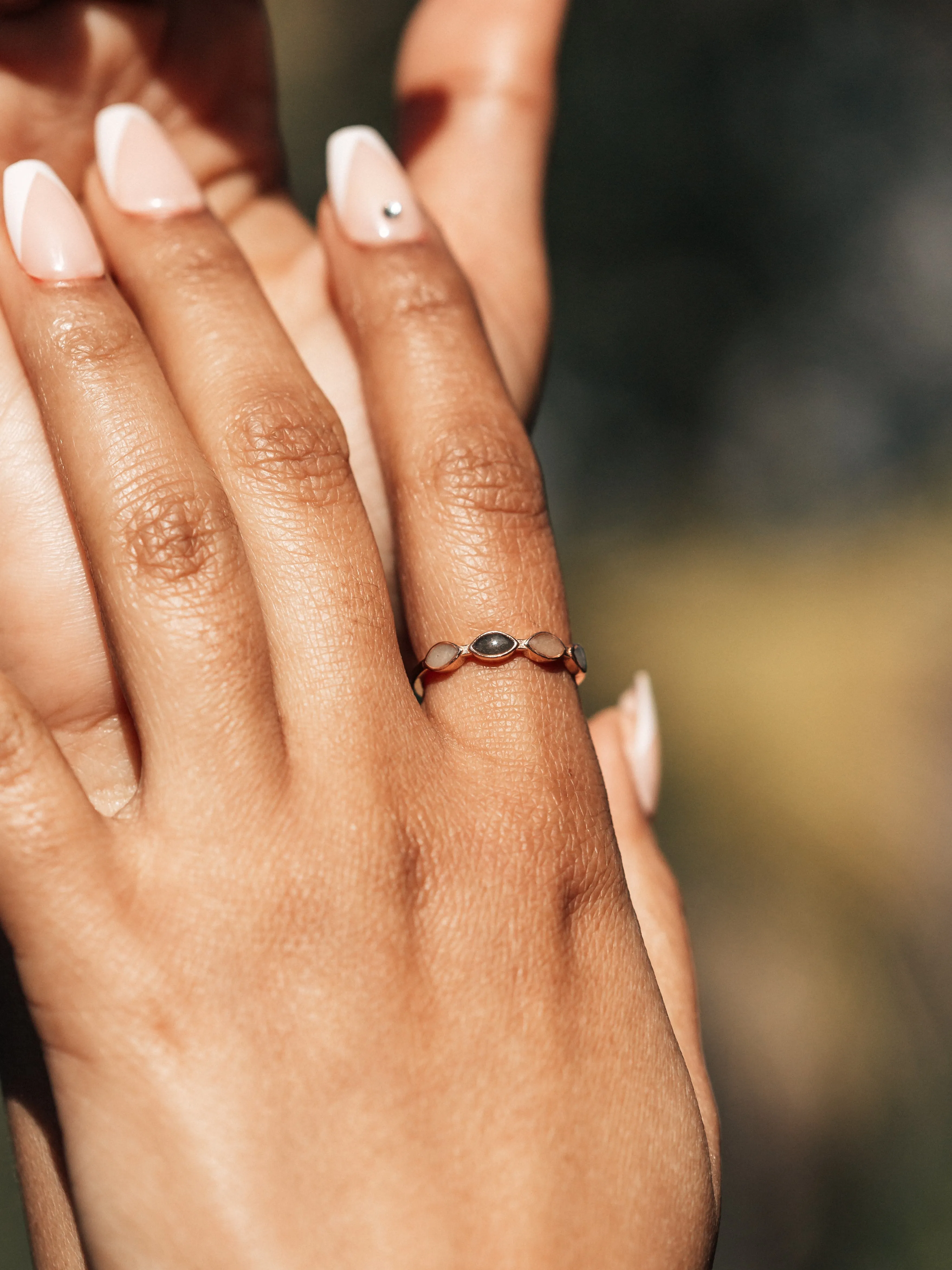 Four Setting Cremation Ring in 14K Yellow Gold