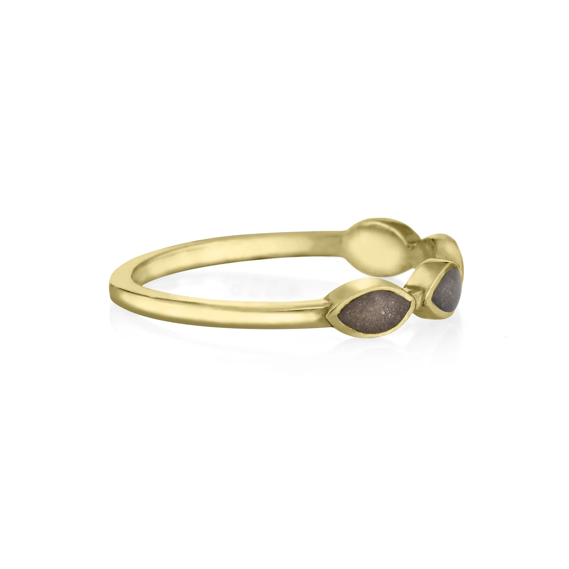 Four Setting Cremation Ring in 14K Yellow Gold