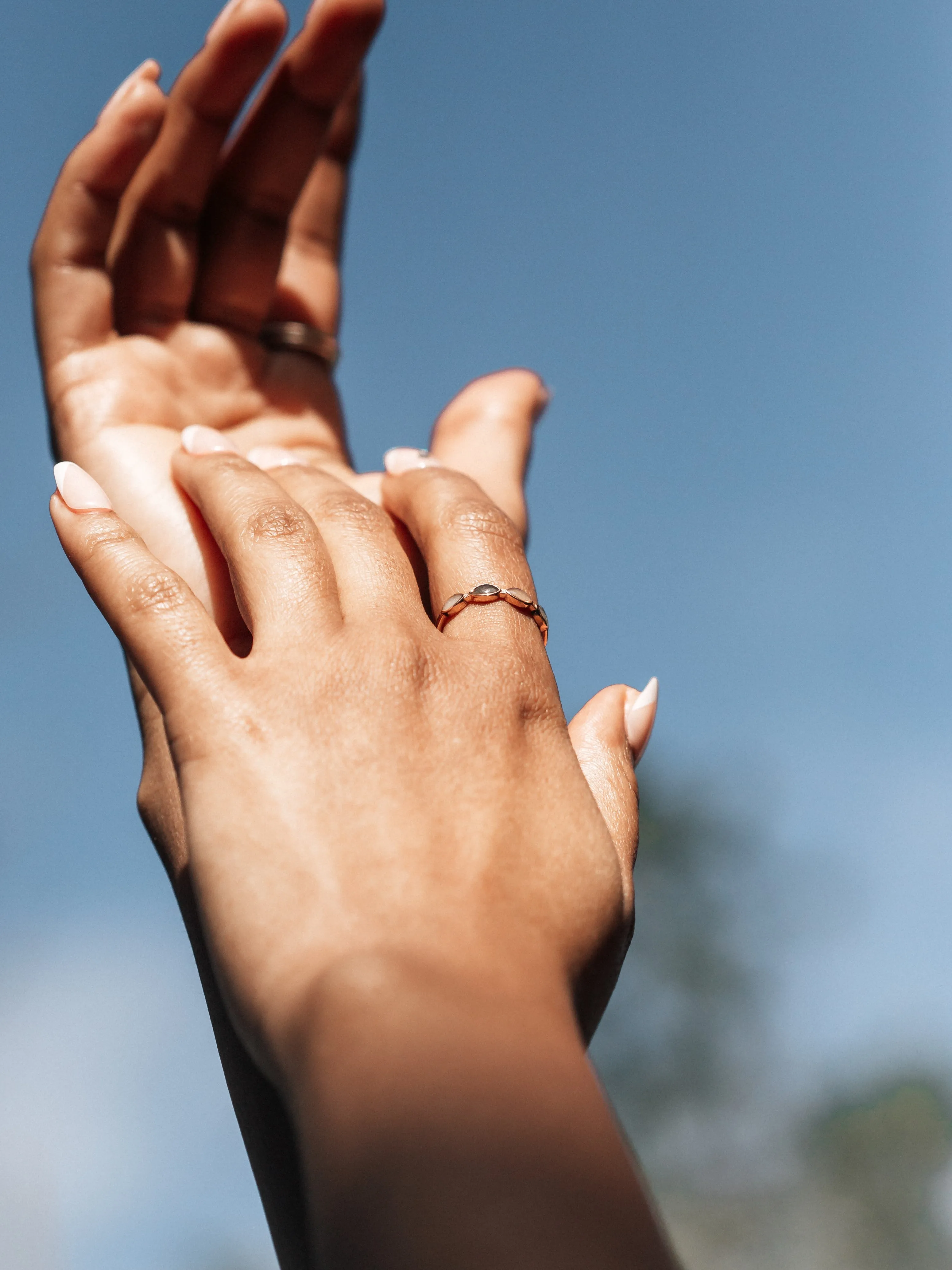 Four Setting Cremation Ring in 14K Yellow Gold