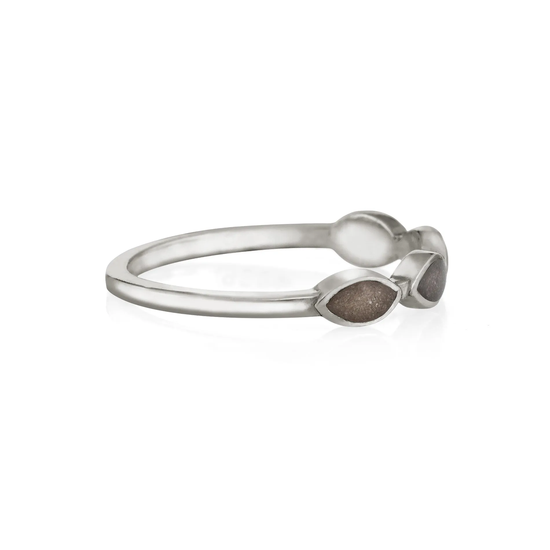 Four Setting Cremation Ring in Sterling Silver