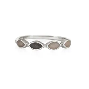 Four Setting Cremation Ring in Sterling Silver
