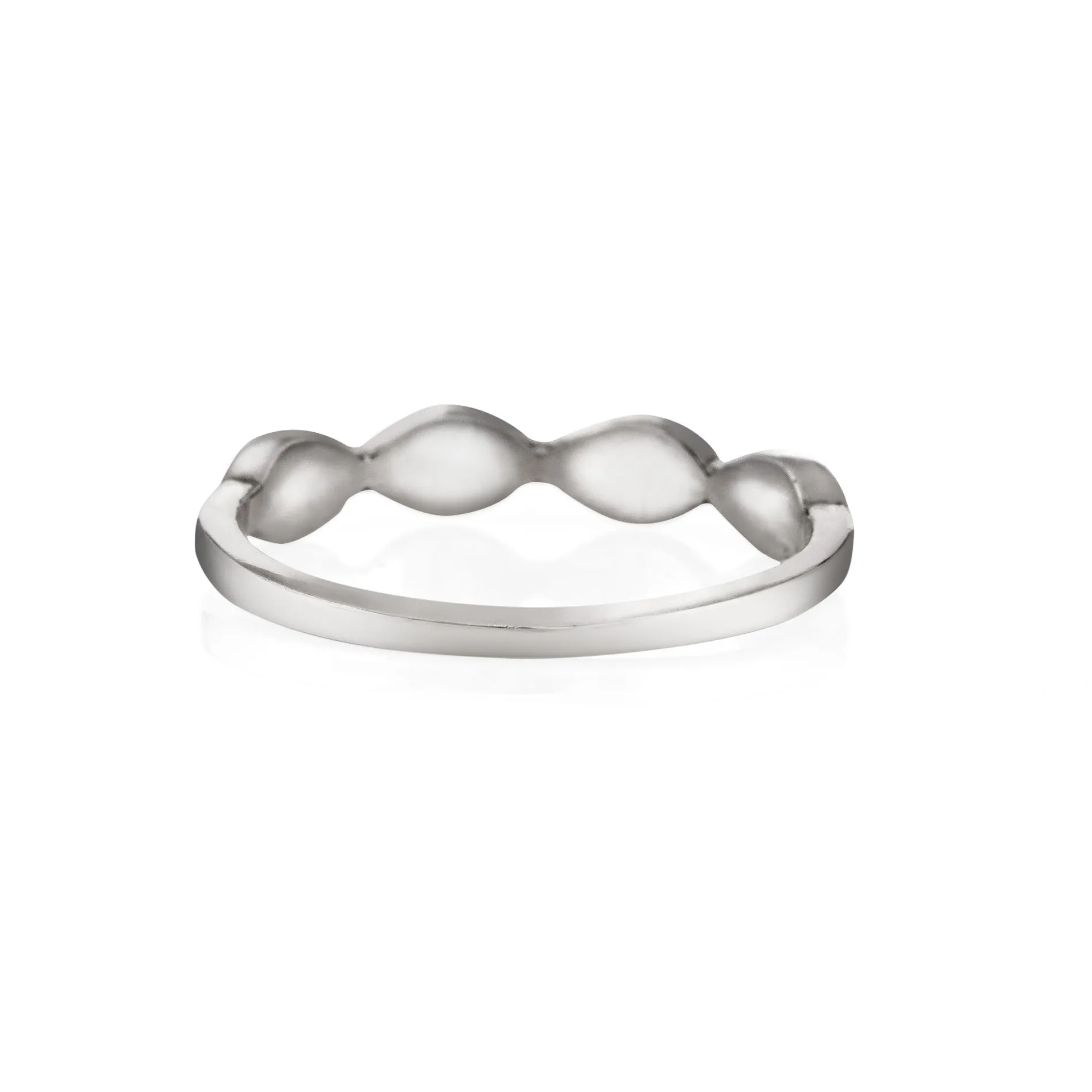 Four Setting Cremation Ring in Sterling Silver