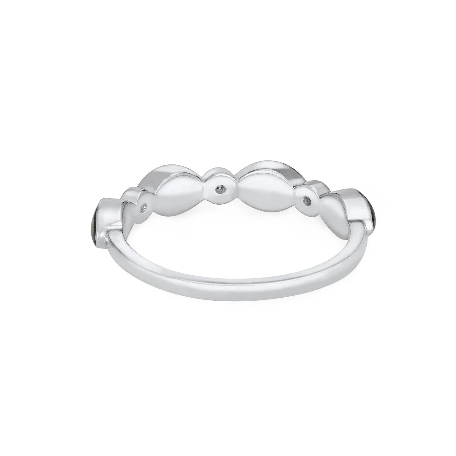 Four Setting Three Diamond Cremation Ring in 14K White Gold